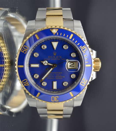 rolex submariner blue diamond dial.